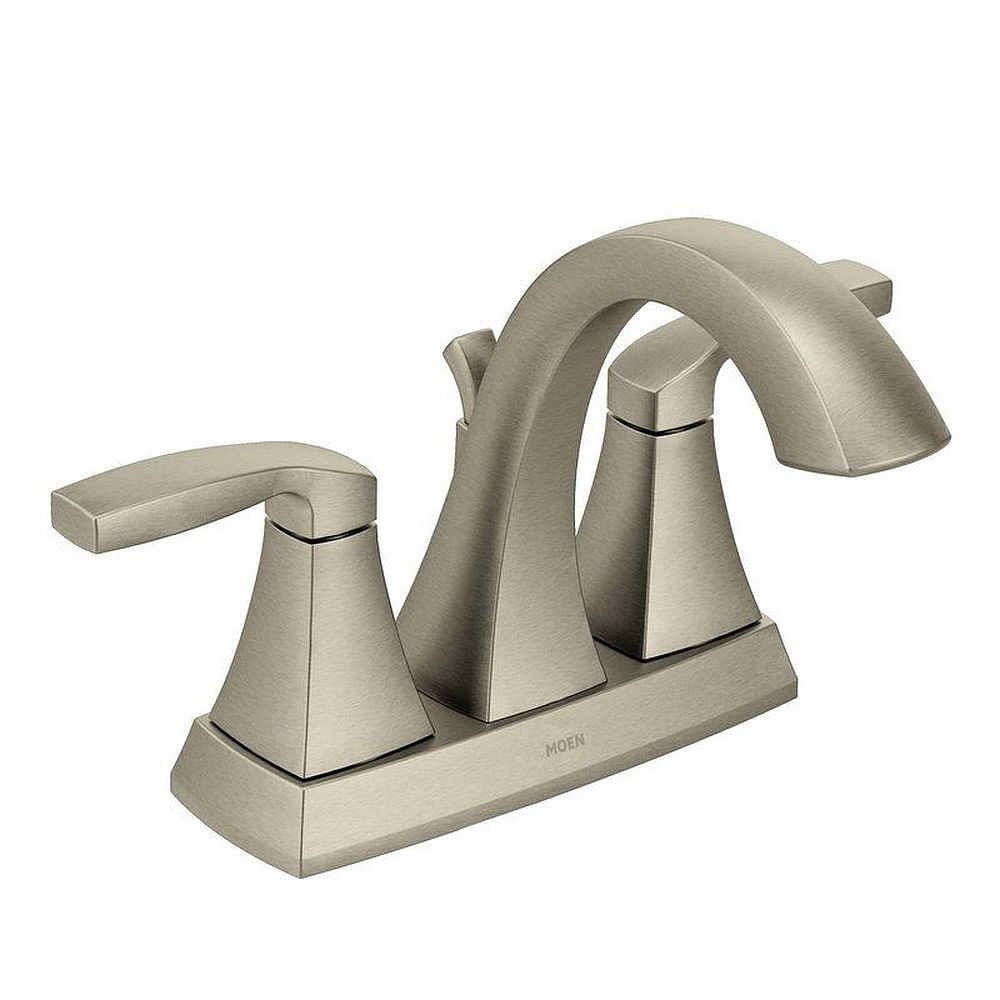 Double Handle Centerset Bathroom Faucet in Brushed Nickel
