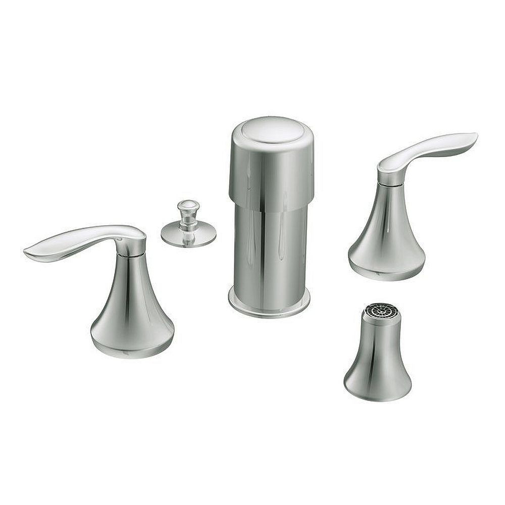Double Handle Bidet Faucet in Chrome