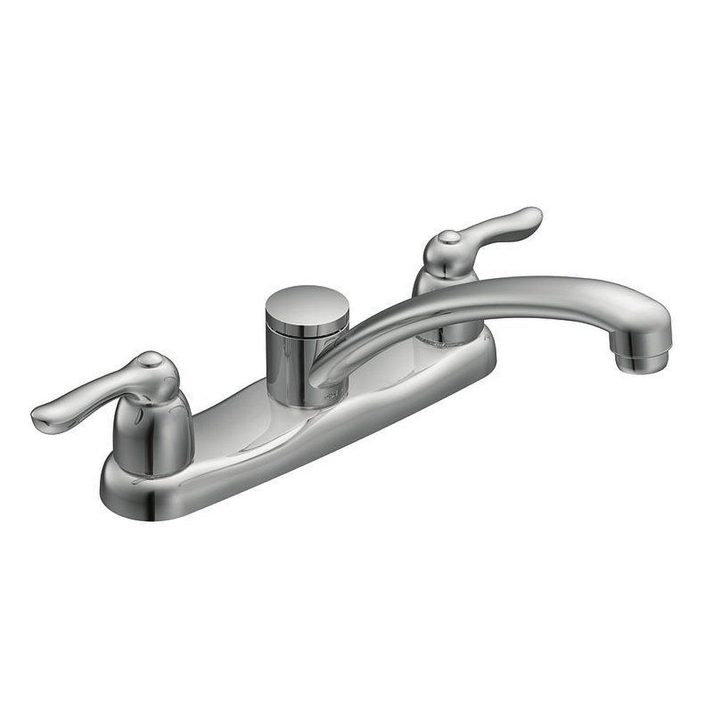 Moen 7906 Double Handle Kitchen Faucet in Chrome