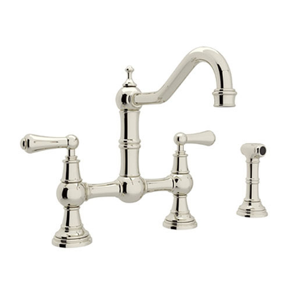 Rohl U.4756L-PN-2 Bridge Kitchen Faucet in Polished Nickel