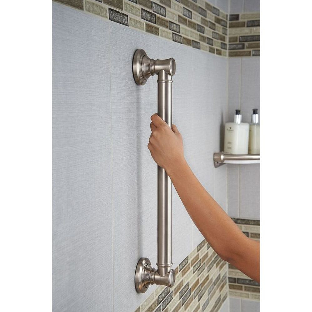 Traditional Decorative ADA Grab Bar - 18in in Brilliance Stainless