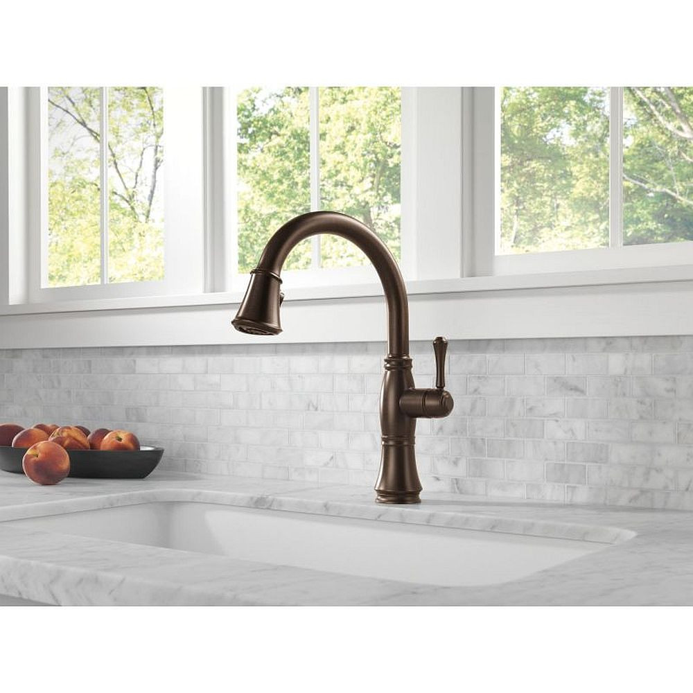 Single Handle Pull Down Kitchen Faucet in Venetian Bronze