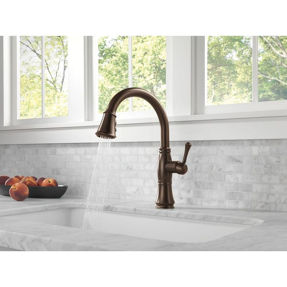 Single Handle Pull Down Kitchen Faucet in Venetian Bronze