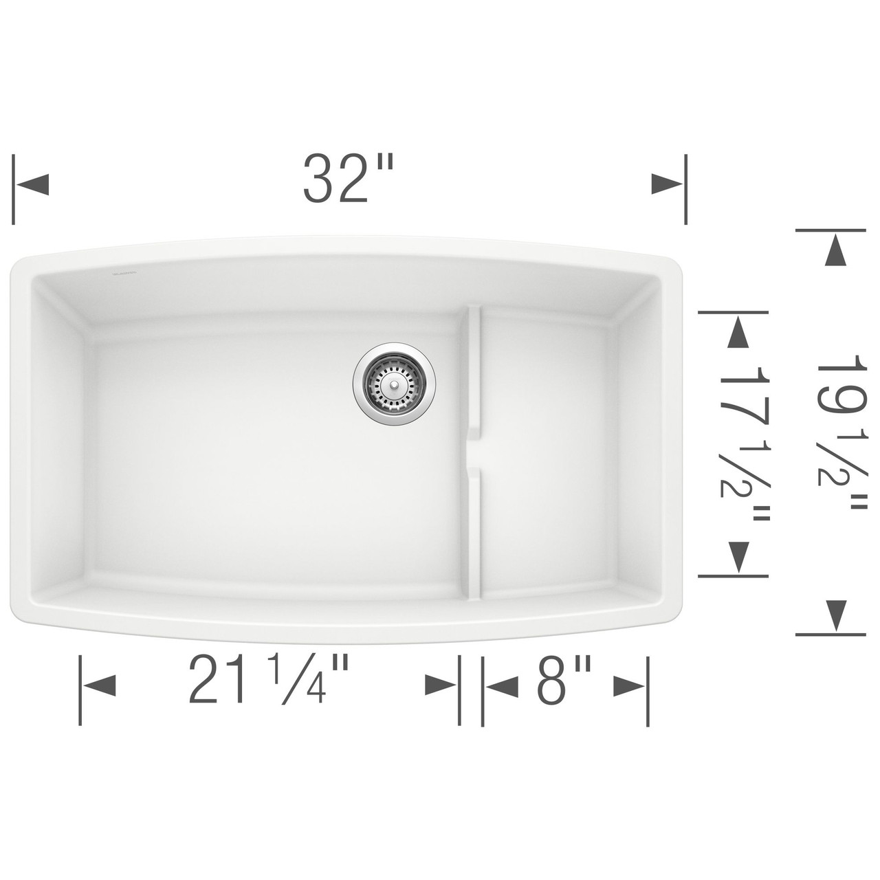19.5-In X 32-In Single-Basin Granite Undermount Residential Kitchen Sink in White