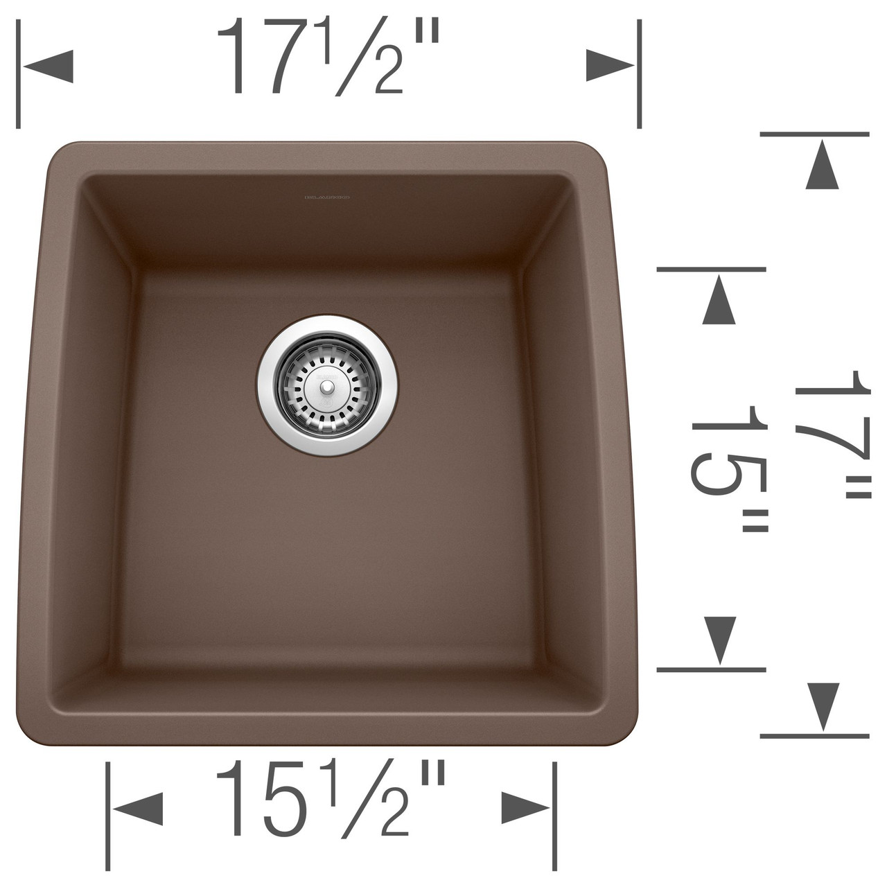 17-In X 17.5-In Single-Basin Granite Undermount Residential Kitchen Sink in Cafe Brown 17-In X 17.5-In Single-Basin Granite Undermount Residential Kitchen Sink in Cafe Brown