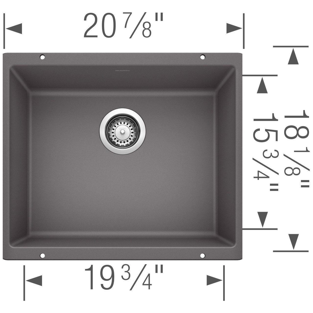 18.11-In X 20.87-In Single-Basin Granite Undermount Residential Kitchen Sink in Cinder 18.11-In X 20.87-In Single-Basin Granite Undermount Residential Kitchen Sink in Cinder