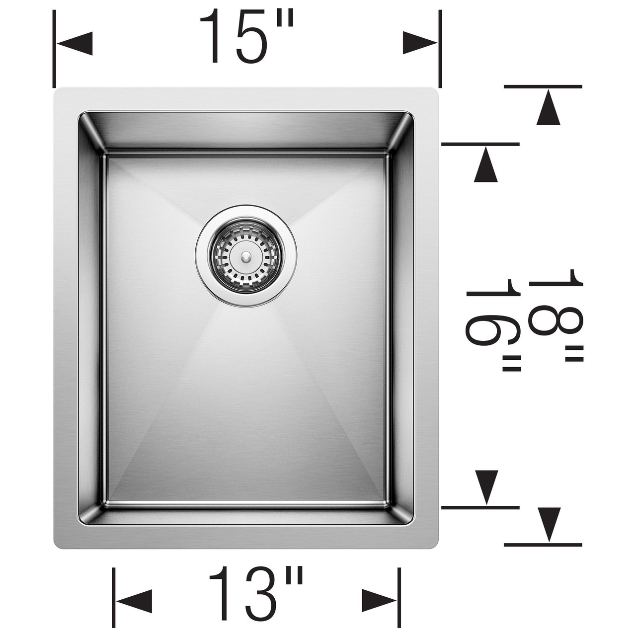 15-In X 18-In Single-Basin Undermount Kitchen Sink in Stainless Steel 15-In X 18-In Single-Basin Undermount Kitchen Sink in Stainless Steel