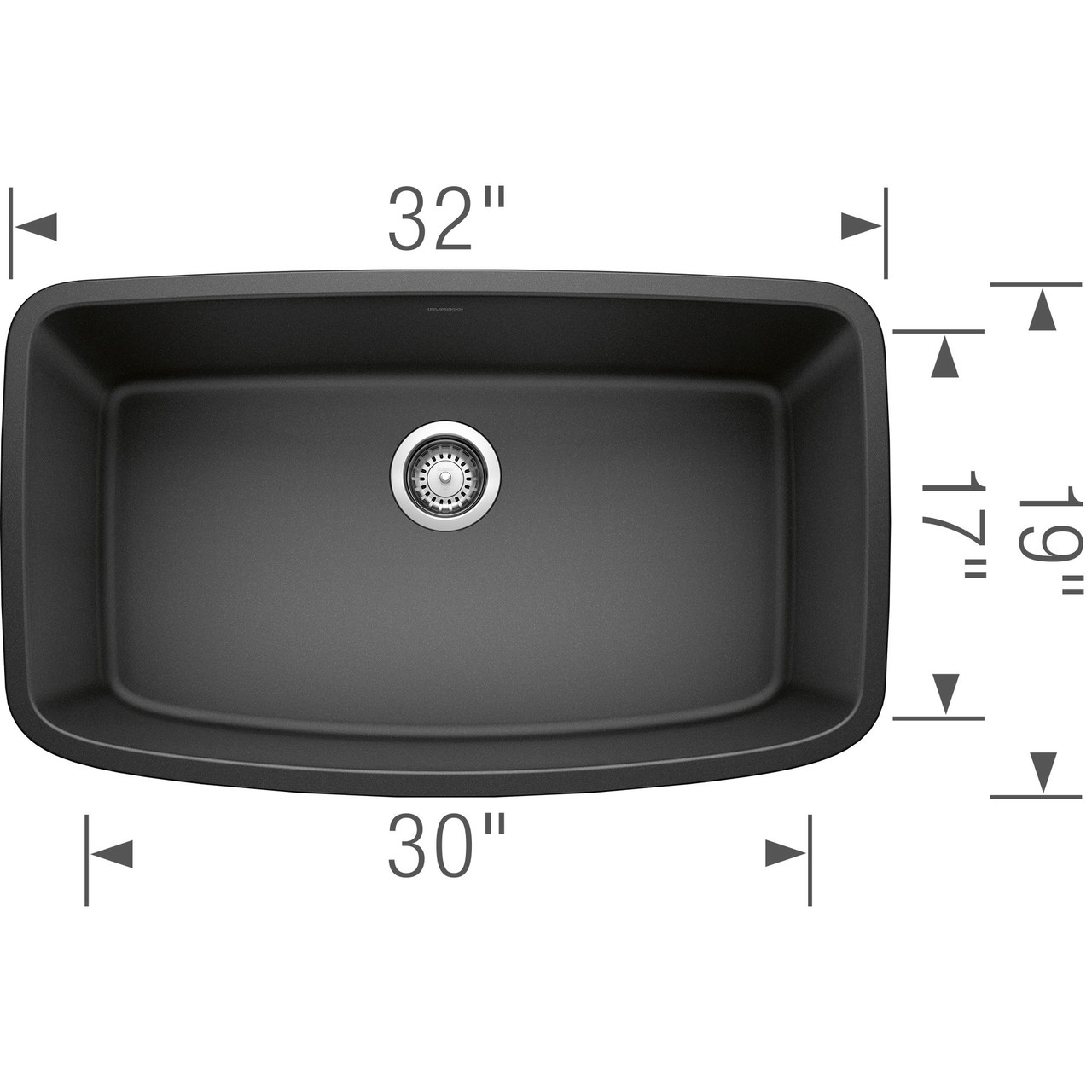 32-In X 19-In Single-Basin Granite Undermount Residential Kitchen Sink in Anthracite 32-In X 19-In Single-Basin Granite Undermount Residential Kitchen Sink in Anthracite