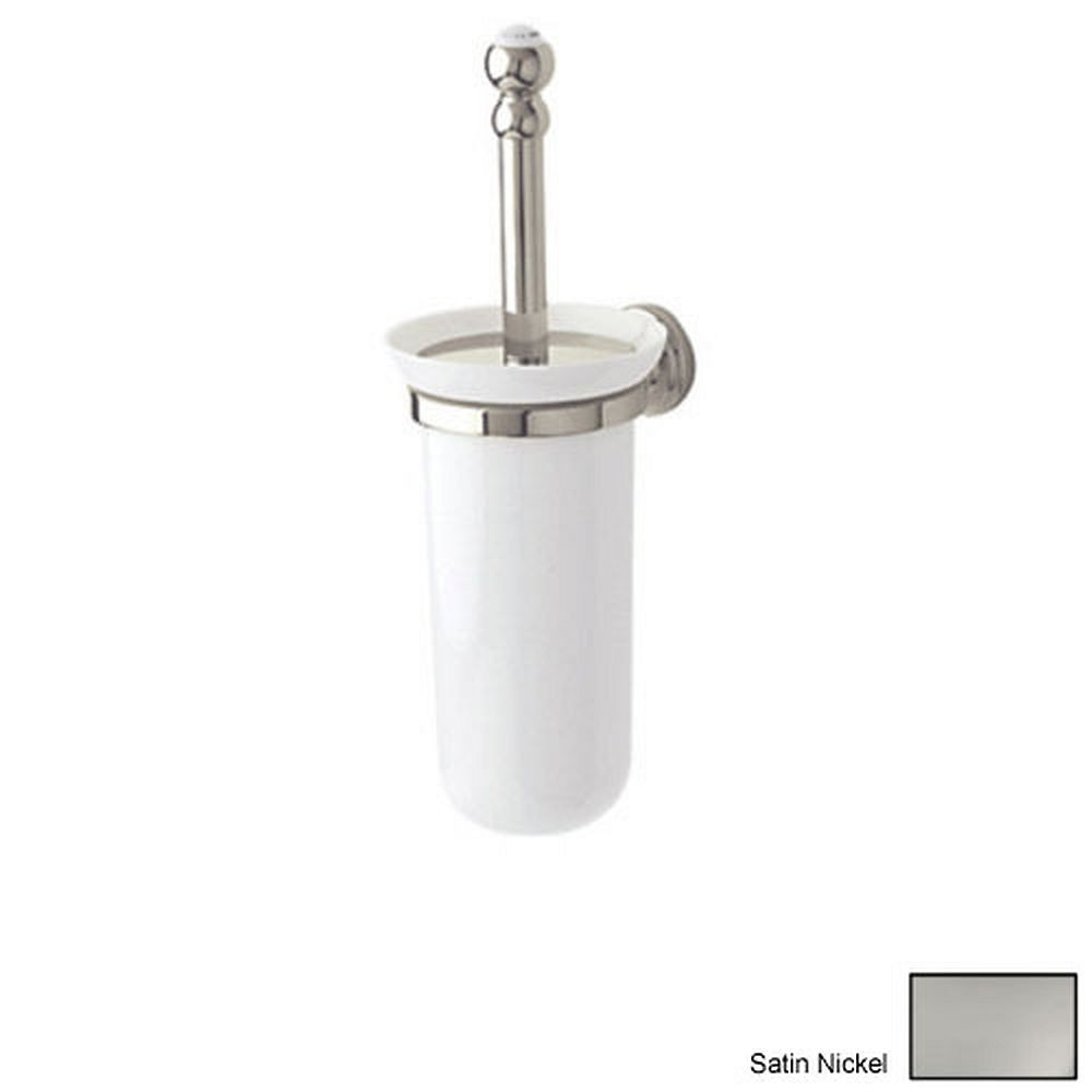 Wall Mounted Toilet Brush Holder in Satin Nickel
