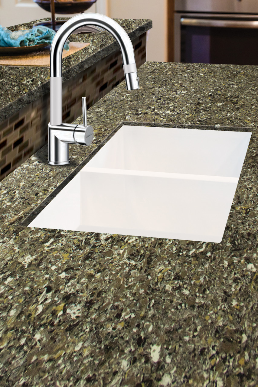 31.75-in x 19.125-in x 9.5-in silQ Granite Kitchen Sink with Equal Double bowls, Undermount Installation, in White