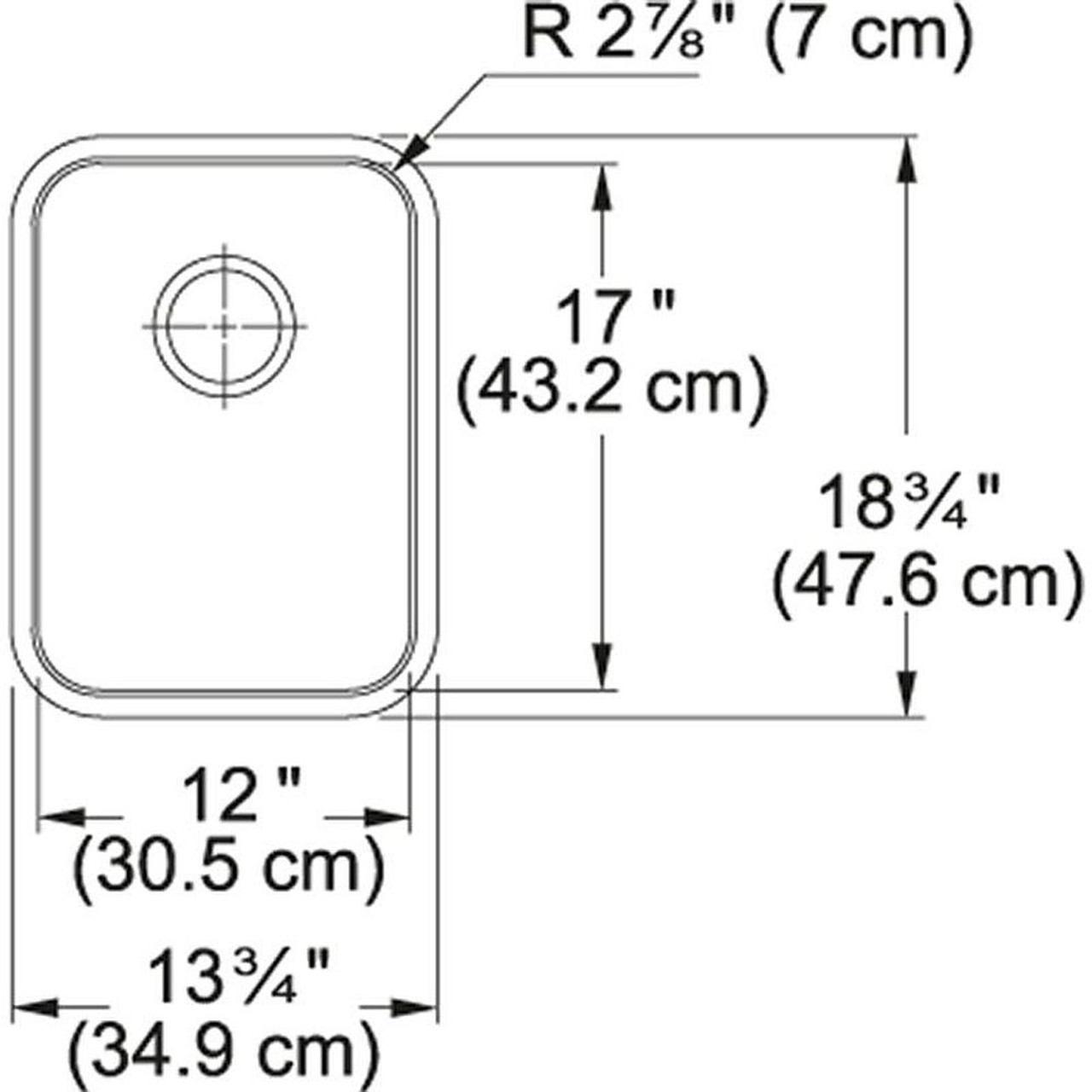 Stainless Steel 18-3/4in x 13-3/4in Single Basin Undermount 18-Gauge Stainless Kitchen Sink Stainless Steel 18-3/4in x 13-3/4in Single Basin Undermount 18-Gauge Stainless Kitchen Sink