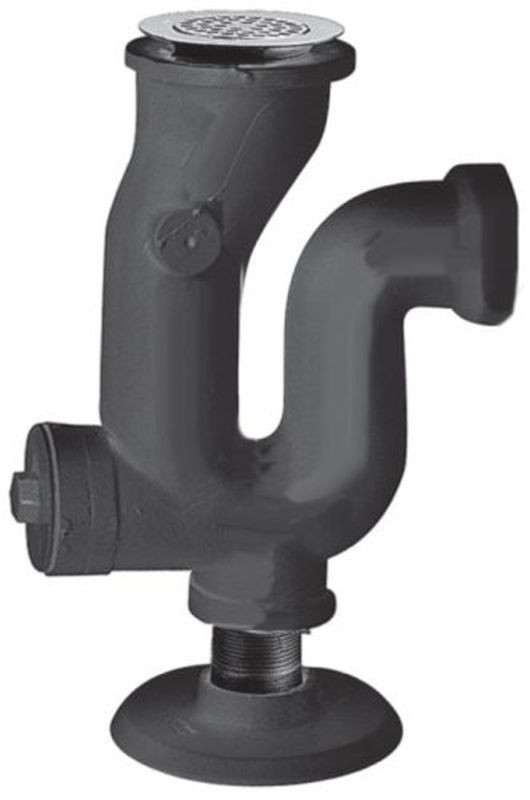 P-Trap with Strainer and 3-in Threaded Inside for Cast Iron Service Sinks