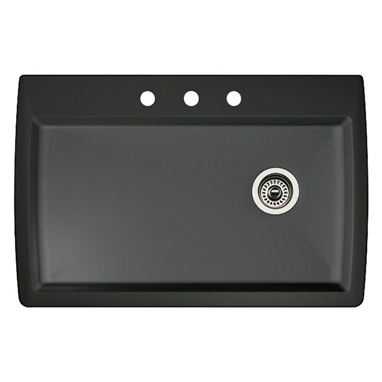 22-In X 33.5-In Single-Basin Granite Drop-In Or Undermount 3-Hole Residential Kitchen Sink in Anthracite 22-In X 33.5-In Single-Basin Granite Drop-In Or Undermount 3-Hole Residential Kitchen Sink in Anthracite