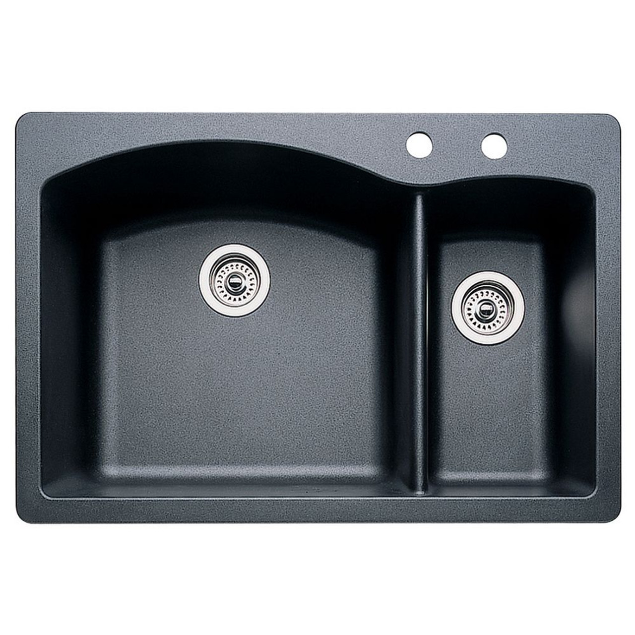 Blanco 440199-2 22-In X 33-In Double-Basin Granite Drop-In Or Undermount 2-Hole Residential Kitchen Sink in Anthracite Blanco 440199-2 22-In X 33-In Double-Basin Granite Drop-In Or Undermount 2-Hole Residential Kitchen Sink in Anthracite