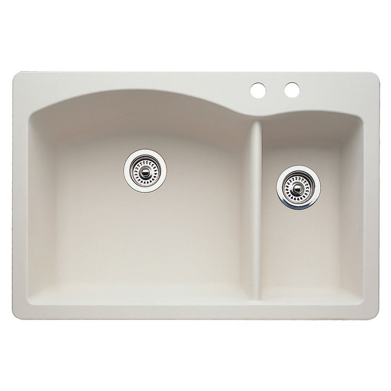 Blanco 440201-2 22-In X 33-In Double-Basin Granite Drop-In Or Undermount 2-Hole Residential Kitchen Sink in Biscuit Blanco 440201-2 22-In X 33-In Double-Basin Granite Drop-In Or Undermount 2-Hole Residential Kitchen Sink in Biscuit