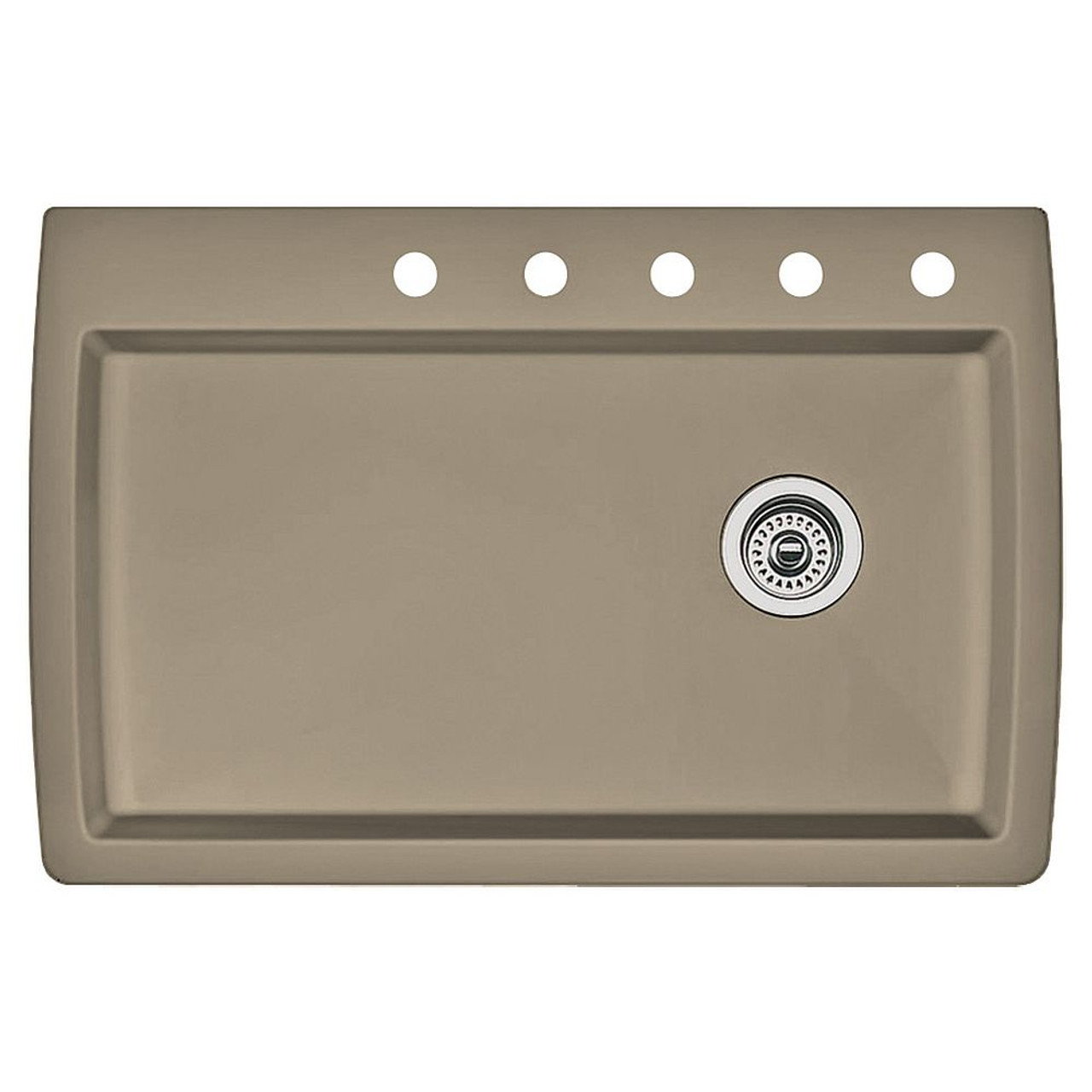 22-In X 33.5-In Single-Basin Granite Drop-In Or Undermount 5-Hole Residential Kitchen Sink in Truffle 22-In X 33.5-In Single-Basin Granite Drop-In Or Undermount 5-Hole Residential Kitchen Sink in Truffle