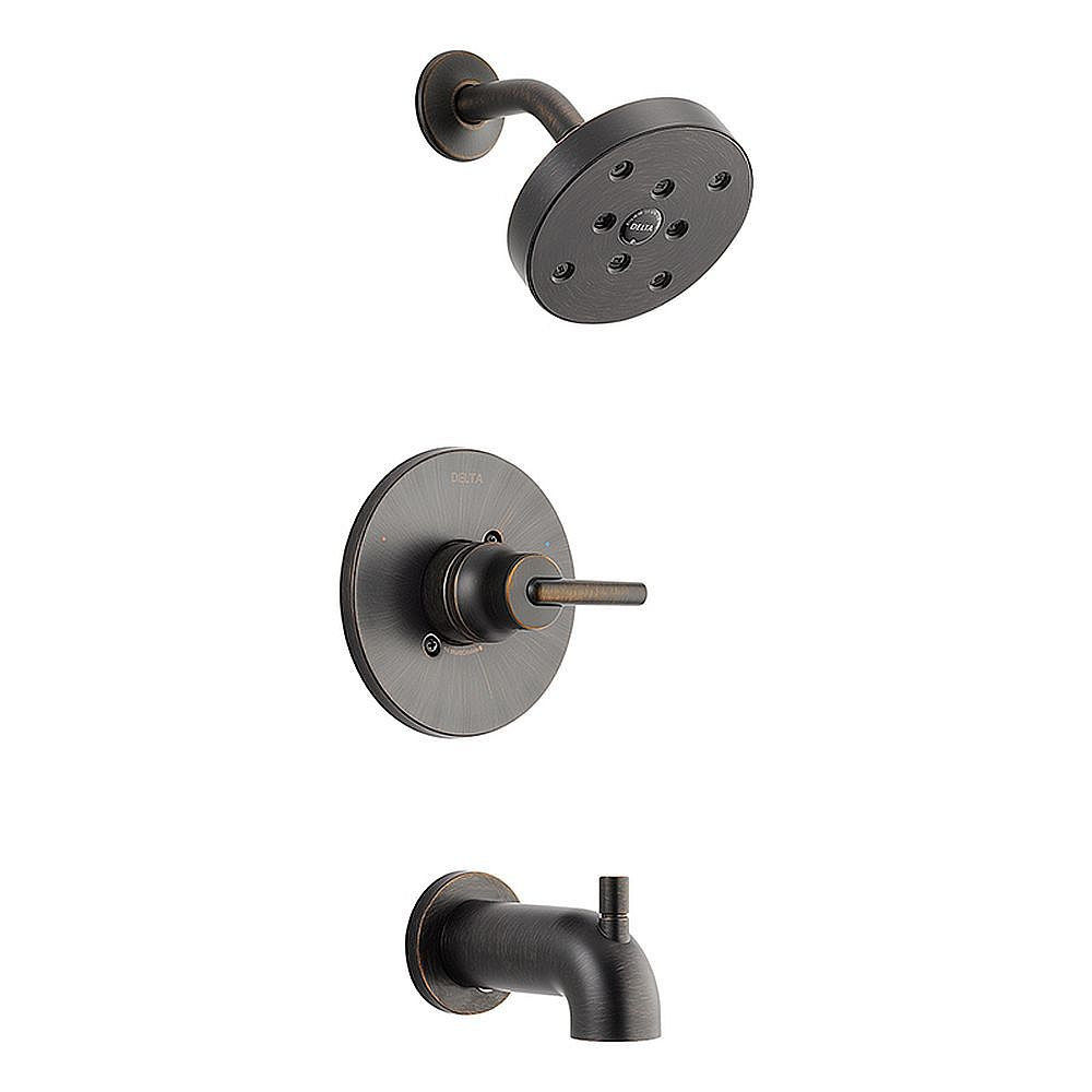 Delta T14459-RB Trinsic Bath and Shower Trim with H2Okinetic and Monitor Technologies in Venetian Bronze