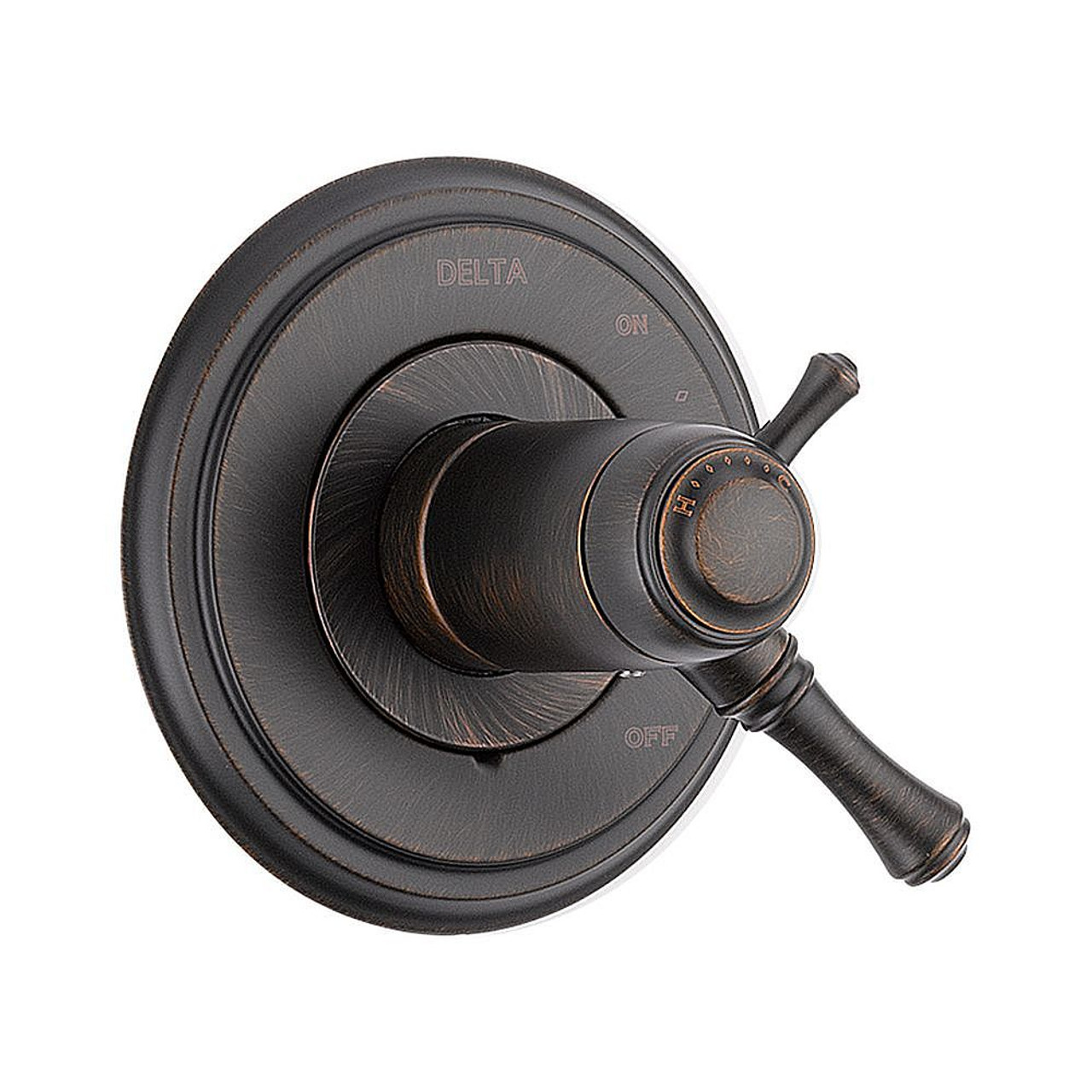 Dual Function Thermostatic Valve Trim with Integrated Volume Control Less Rough-in in Venetian Bronze