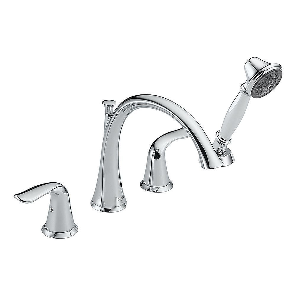 Delta T4738 Roman Tub Filler with Hand Shower in Polished Chrome
