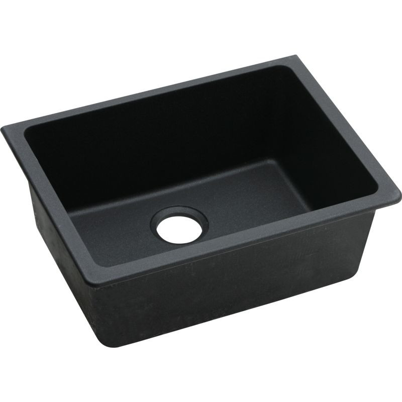 Gourmet E-granite Single Bowl Undermount Sink in Black