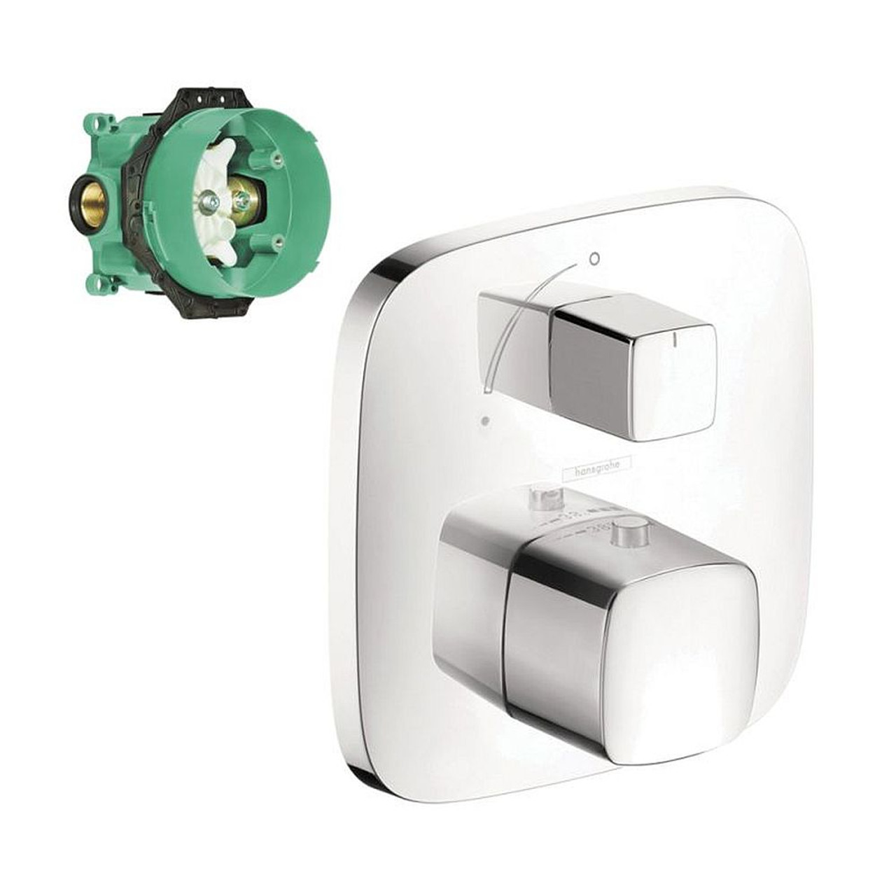 Hansgrohe K15775-01850CR PuraVida Thermostatic Trim with Volume Control with Rough-In in Chrome