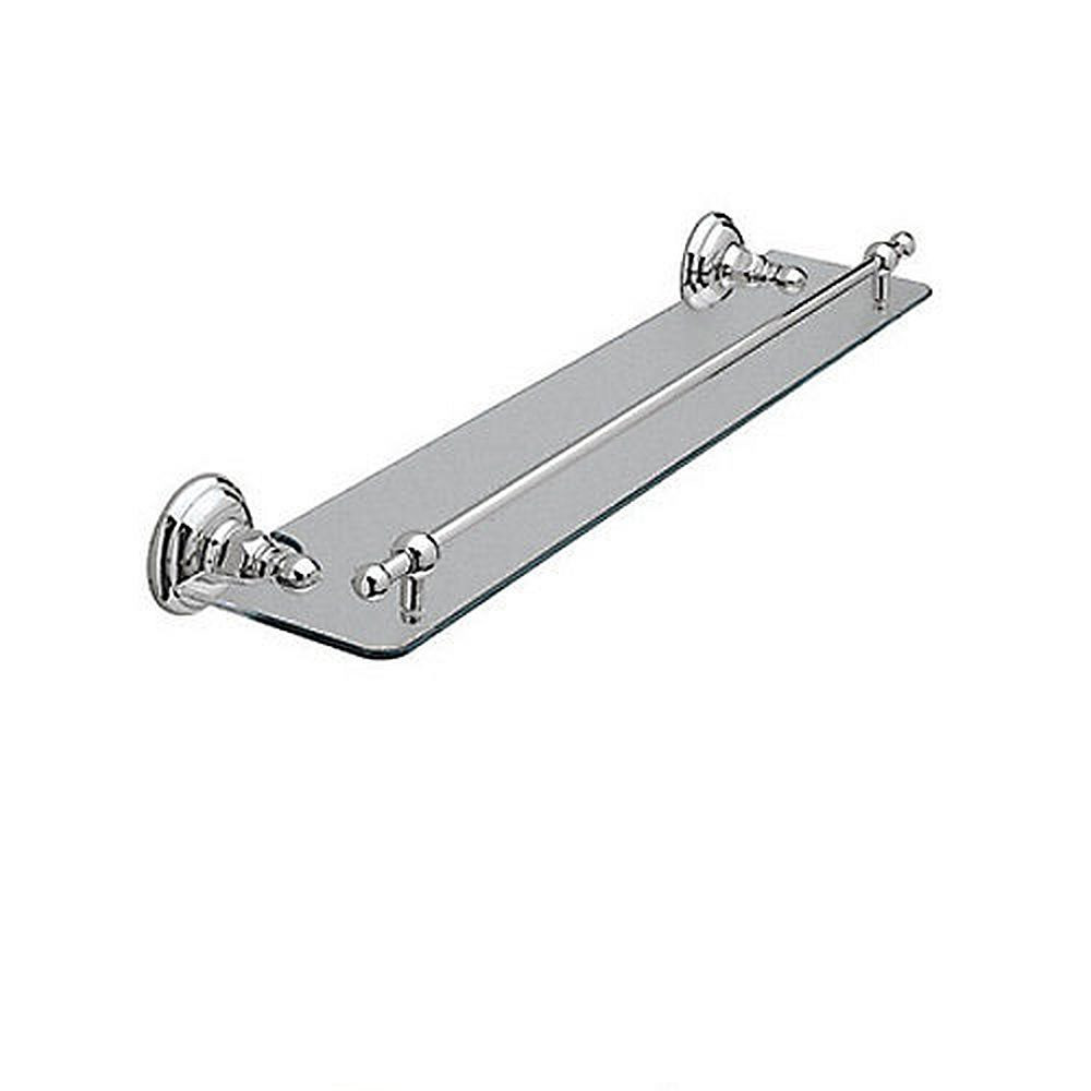 Rohl A1480APC 24in Wall Mounted Glass Vanity Shelf in Polished Chrome