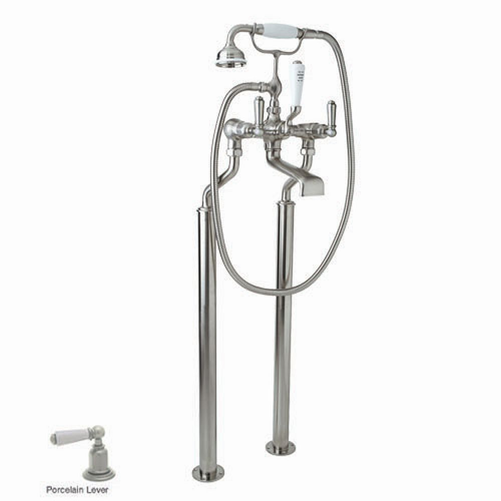 Rohl U.3520L/1-STN Floor Mount Tub Filler Faucet in Satin Nickel