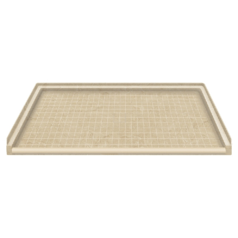 63.5-in x 37.75-in Solid Surface Barrier-Free Shower Base in Almond Sky