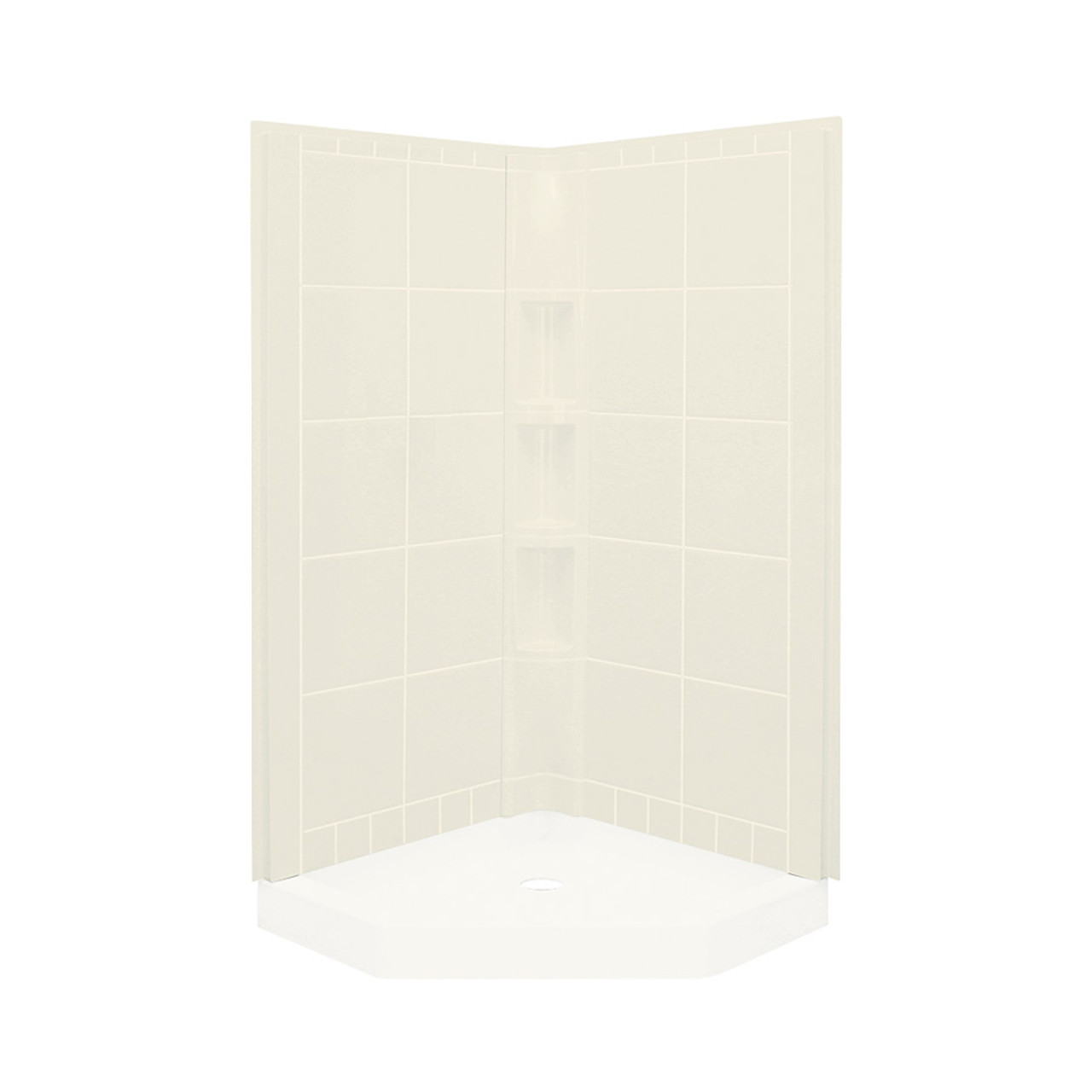 39-in W x 75-in H Corner Shower with Aging in Place Backerboards in Biscuit 39-in W x 75-in H Corner Shower with Aging in Place Backerboards in Biscuit