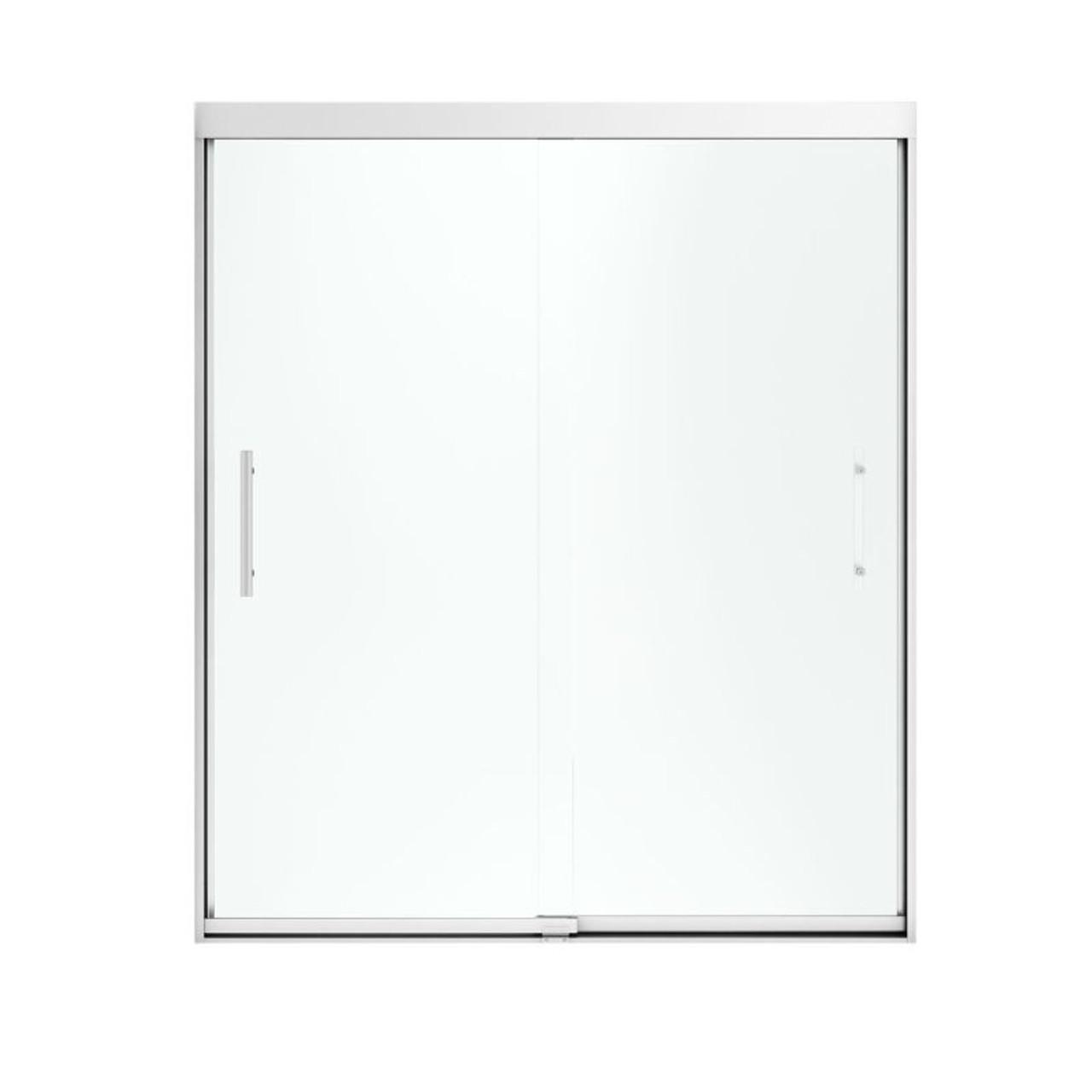 Frameless Sliding Shower Door 70.0625-in H x 56.625-59.625-in W with Frosted Glass in Silver Frameless Sliding Shower Door 70.0625-in H x 56.625-59.625-in W with Frosted Glass in Silver