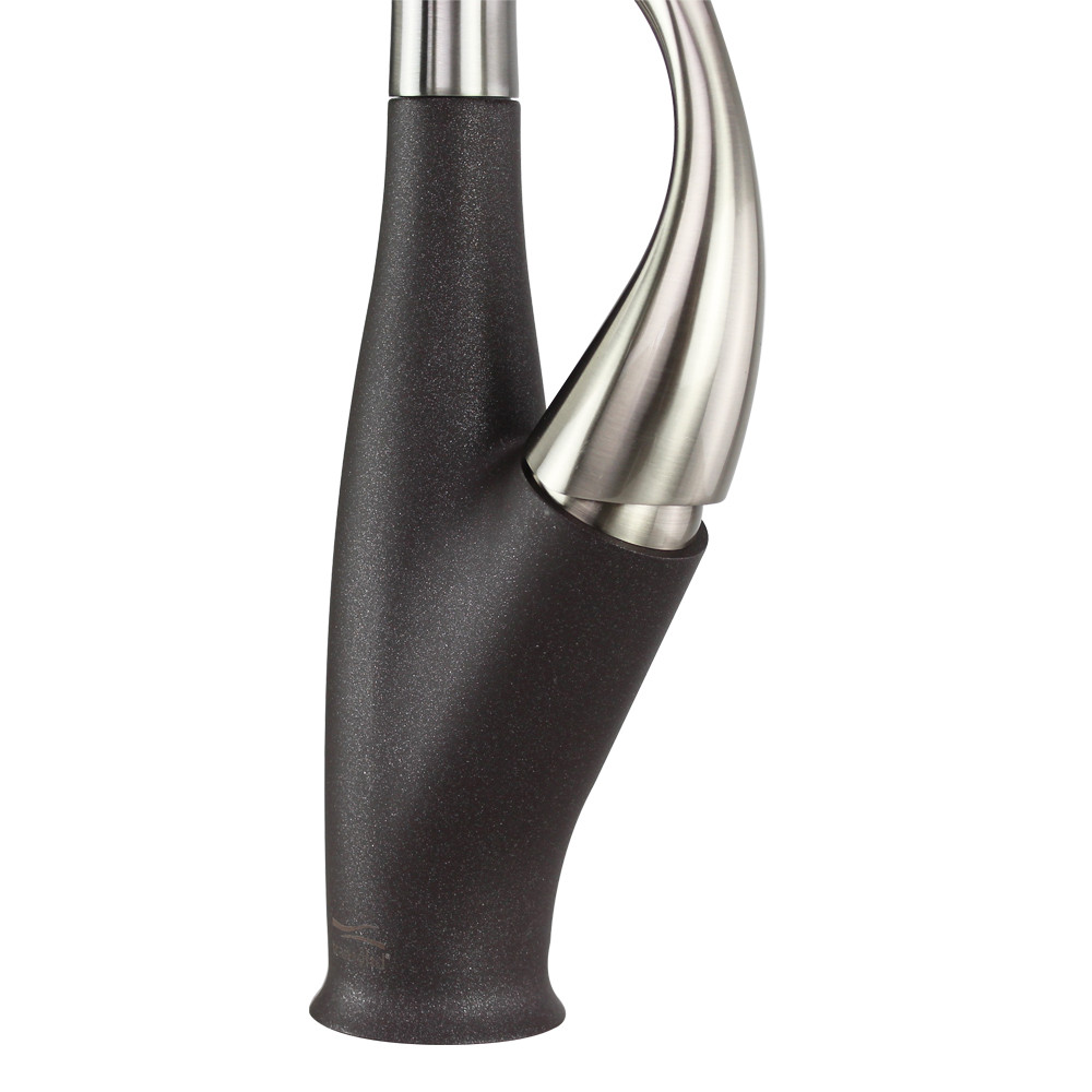 Pull Out Kitchen Faucet with Single Handle, Luxe Stainless/Expresso