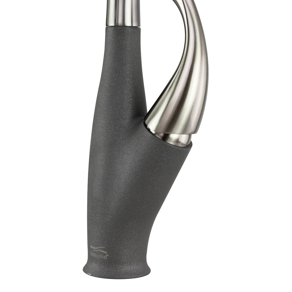 Pull Out Kitchen Faucet with Single Handle, Luxe Stainless/Gray