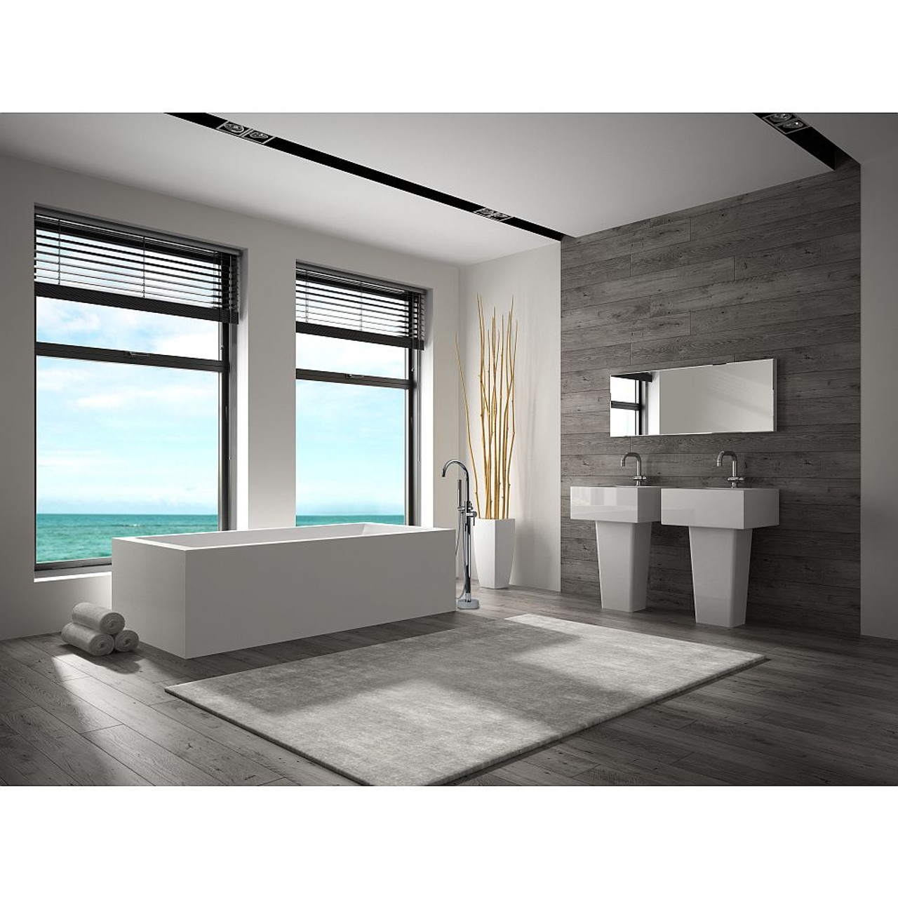 Transolid T4200-PC Free Standing Tub Filler With Hand Shower, Polished Chrome
