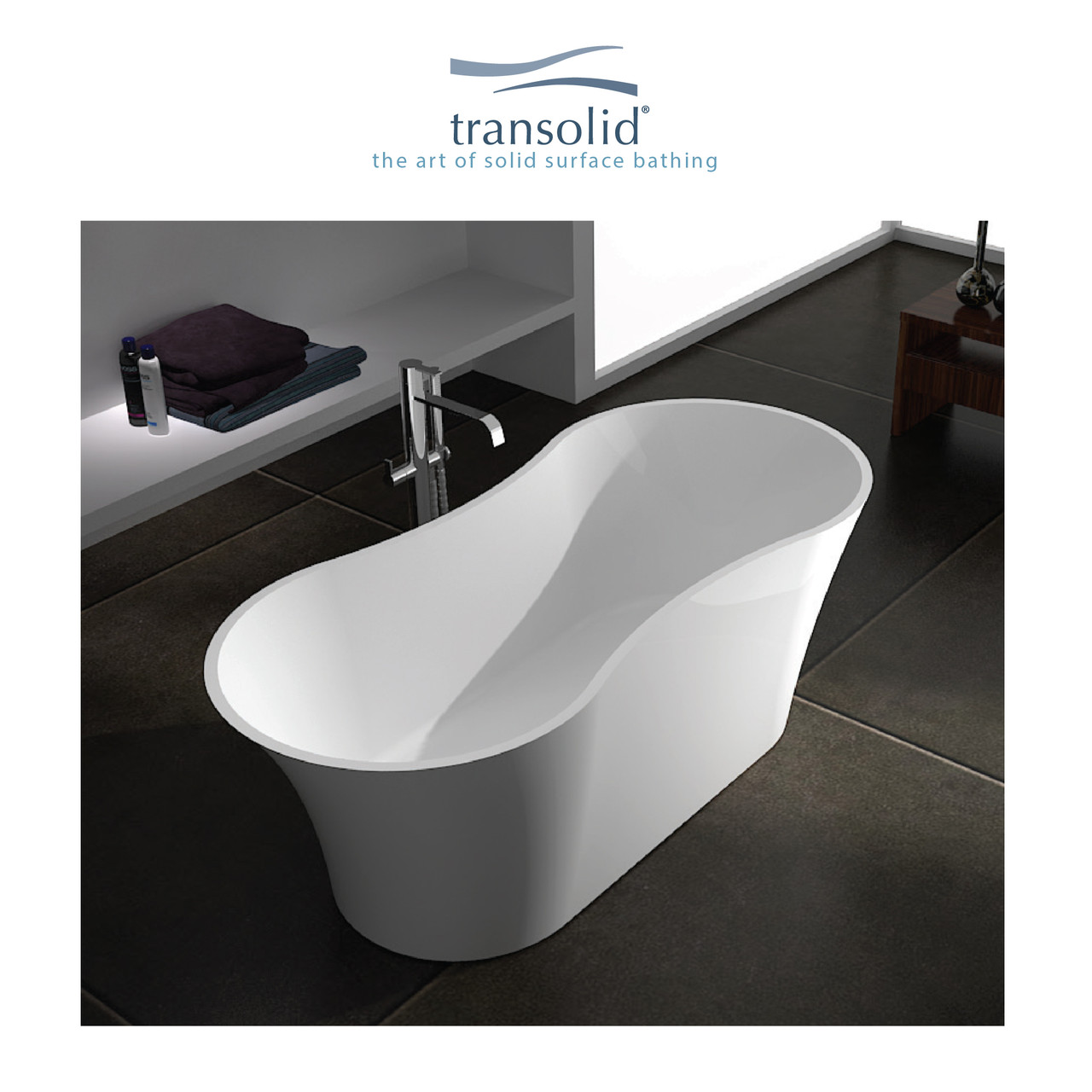 64.17-in x 28.74-in x 28.74-in Freestanding Tub and Faucet Kit, White