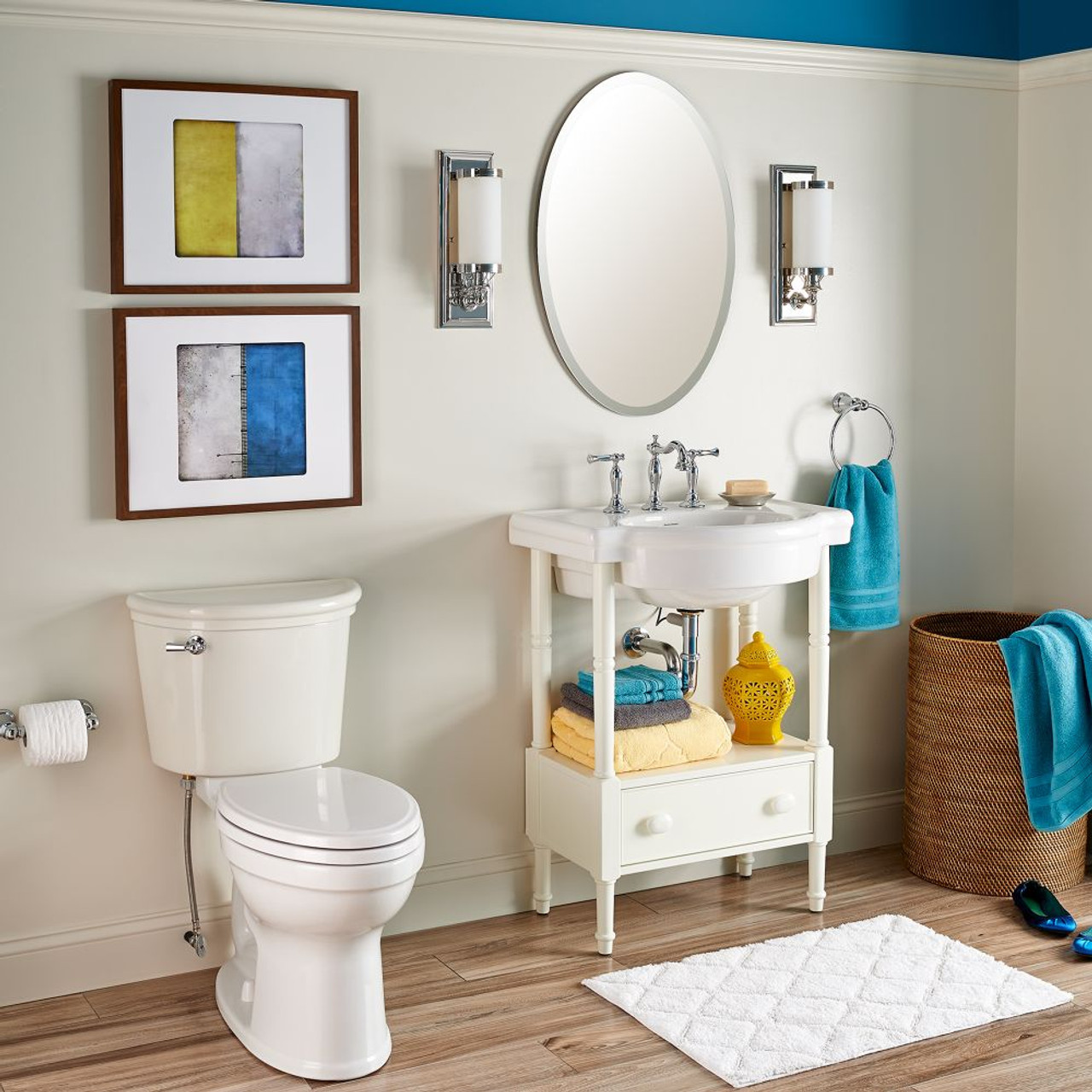 Retrospect Right Height Elongated 1.28 Gpf 2-Piece Toilet, in White