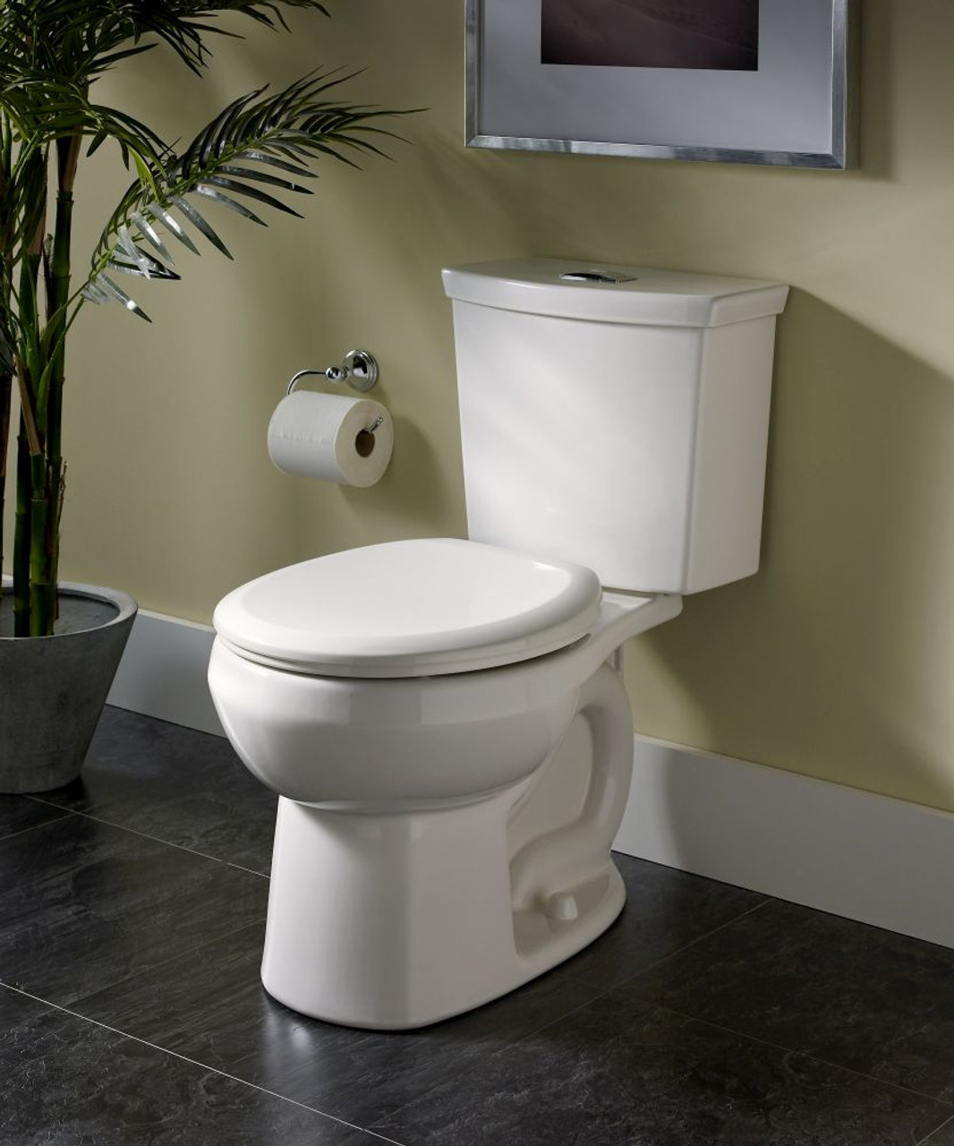 H2Option Dual Flush Right Height Elongated 0.92/1.28 Gpf 2-Piece Toilet - Lined Tank, in Bone