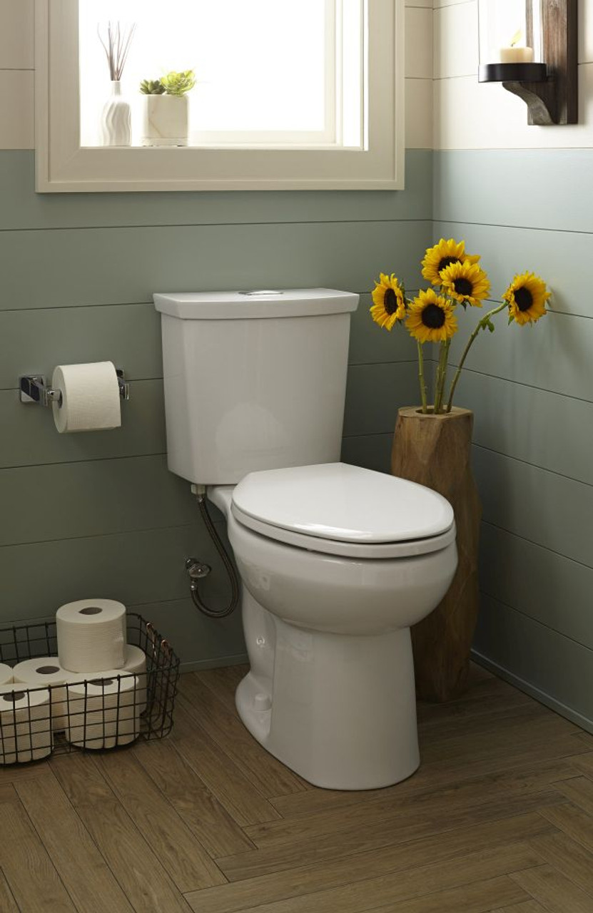 H2Option Dual Flush Elongated 0.92/1.28 Gpf 2-Piece Toilet - Lined Tank, in Linen