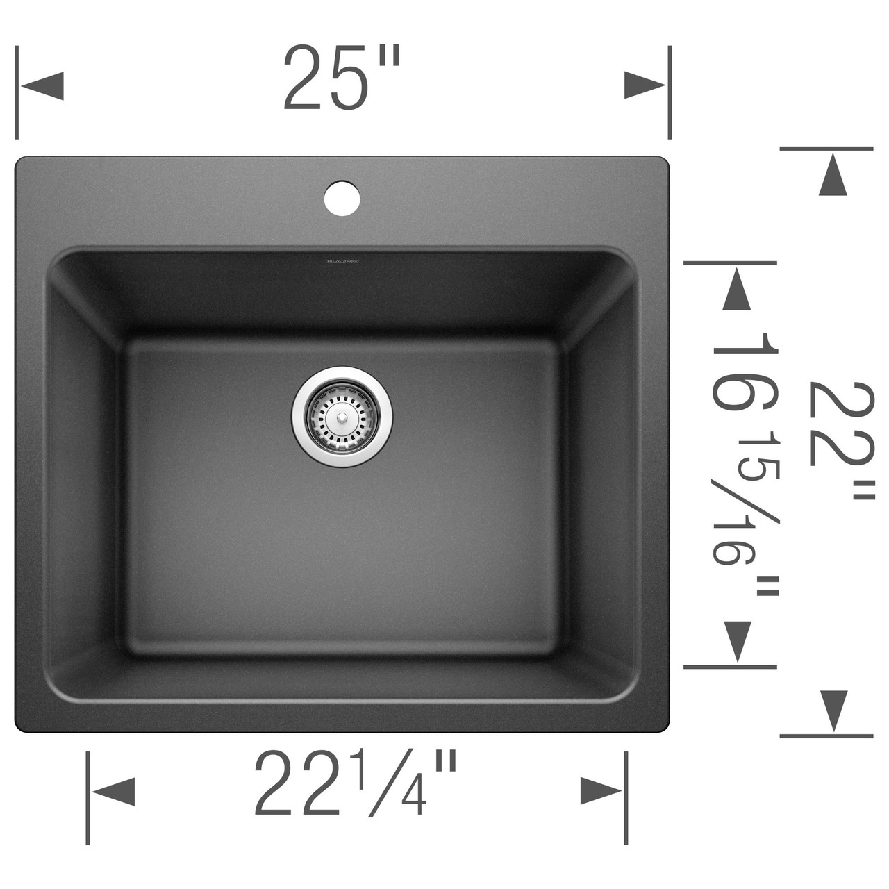 22-in x 25-in Granite 12-in Laundry Sink, in Anthracite