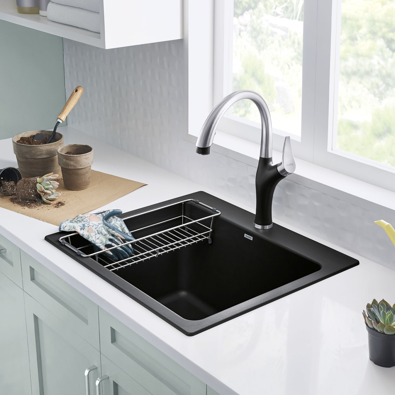 22-in x 25-in Granite 12-in Laundry Sink, in Anthracite 22-in x 25-in Granite 12-in Laundry Sink, in Anthracite