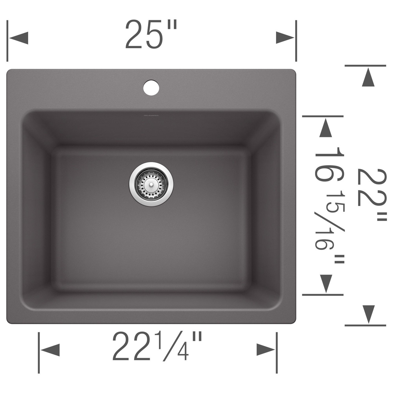 22-in x 25-in Granite 12-in Laundry Sink, in Cinder