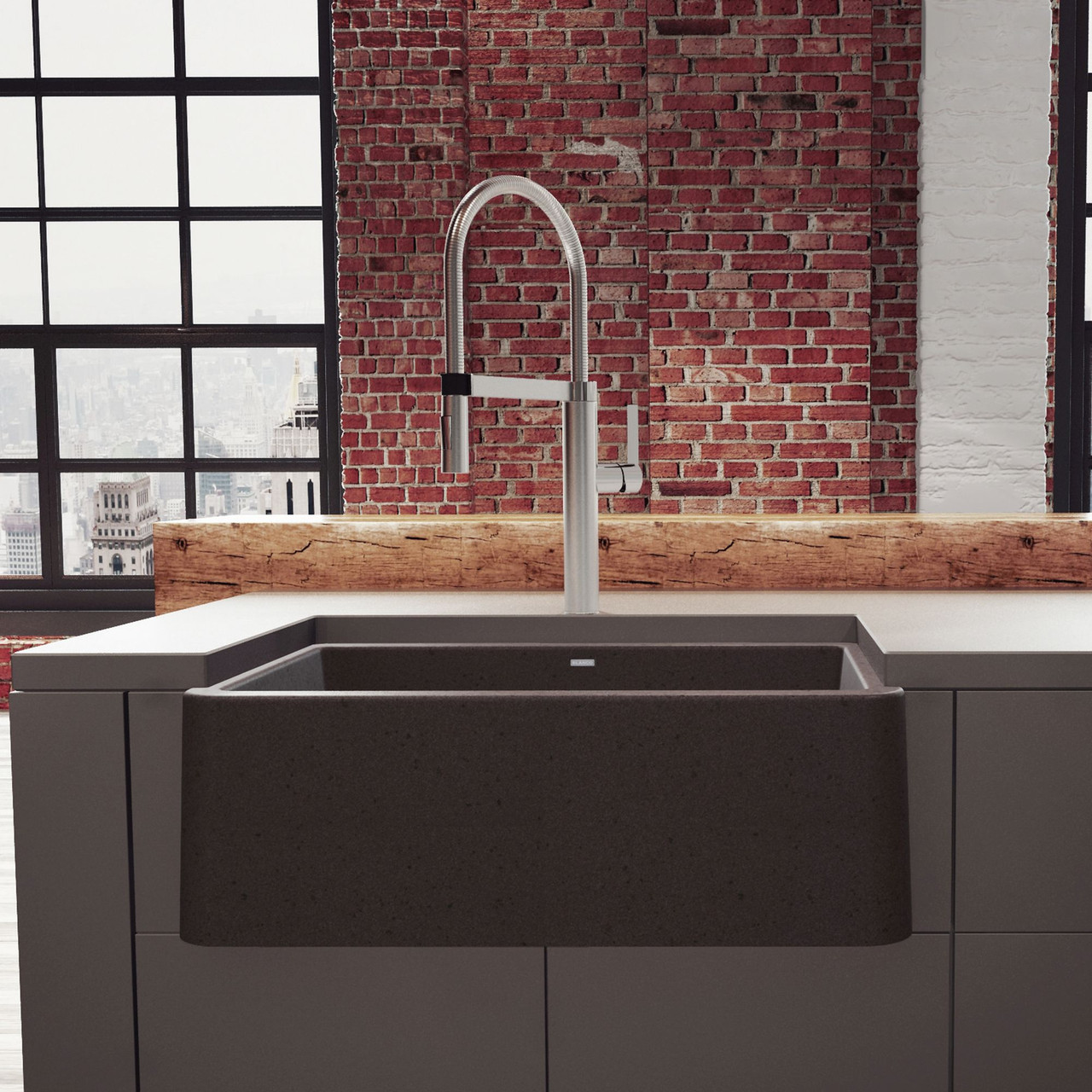 30-in Apron-Front Silgranit Kitchen Sink, in Cafe Brown 30-in Apron-Front Silgranit Kitchen Sink, in Cafe Brown