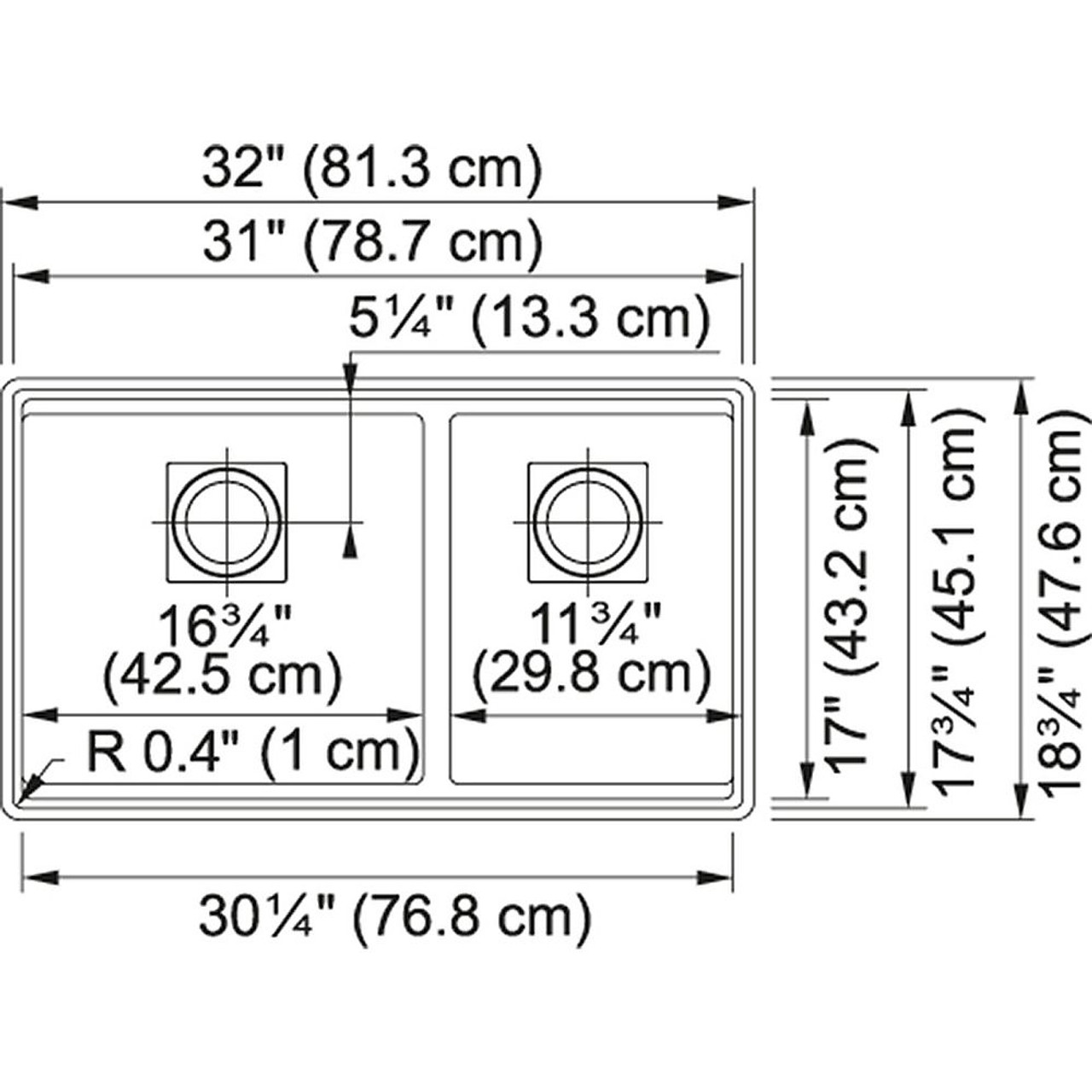 Franke Peak Double-Bowl Undermount Sink