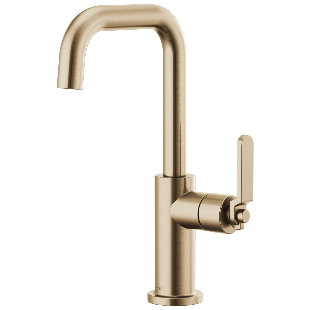 Bar Faucet with Square Spout and Industrial Handle in Luxe Gold Finish Bar Faucet with Square Spout and Industrial Handle in Luxe Gold Finish