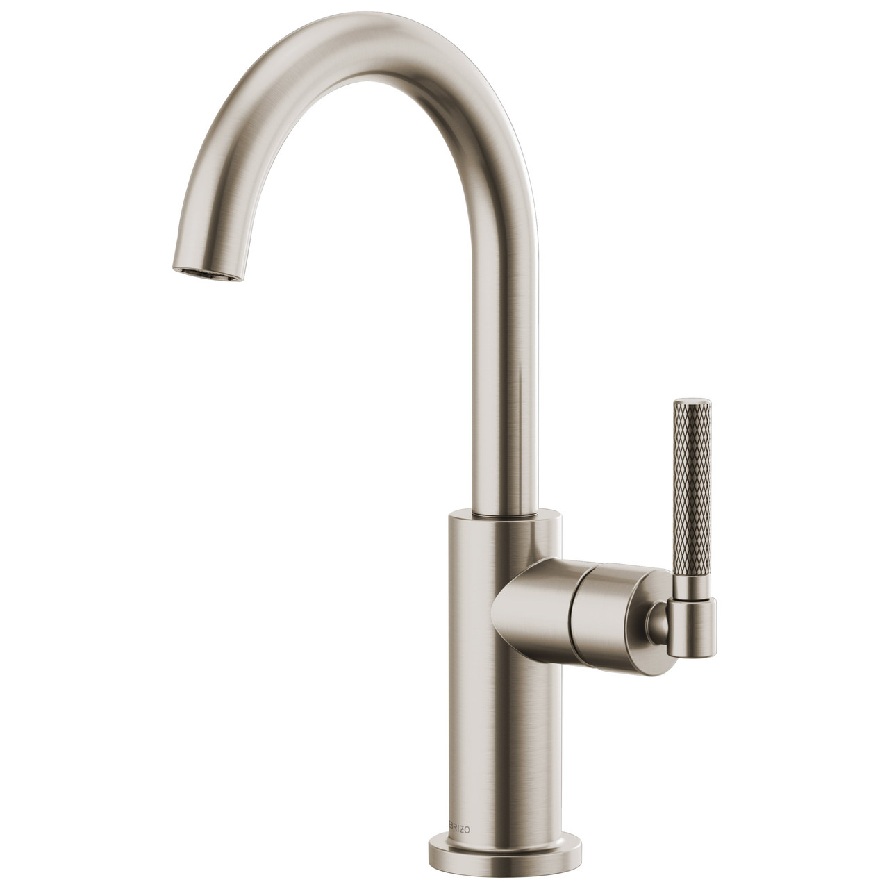 Bar Faucet with Arc Spout and Knurled Handle in Stainless Finish Bar Faucet with Arc Spout and Knurled Handle in Stainless Finish