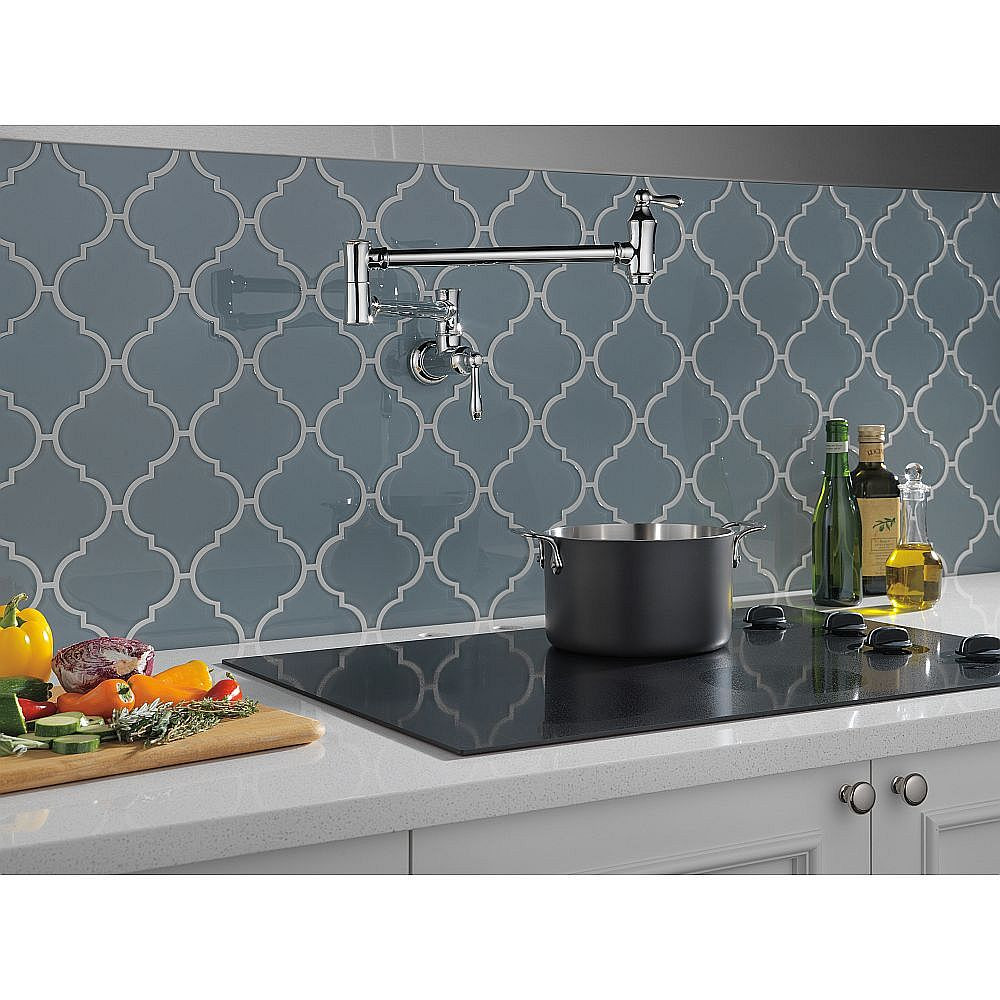 Traditional Wall Mount Pot Filler in Polished Nickel Finish