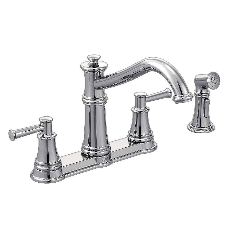 Chrome Two-Handle Kitchen Faucet
