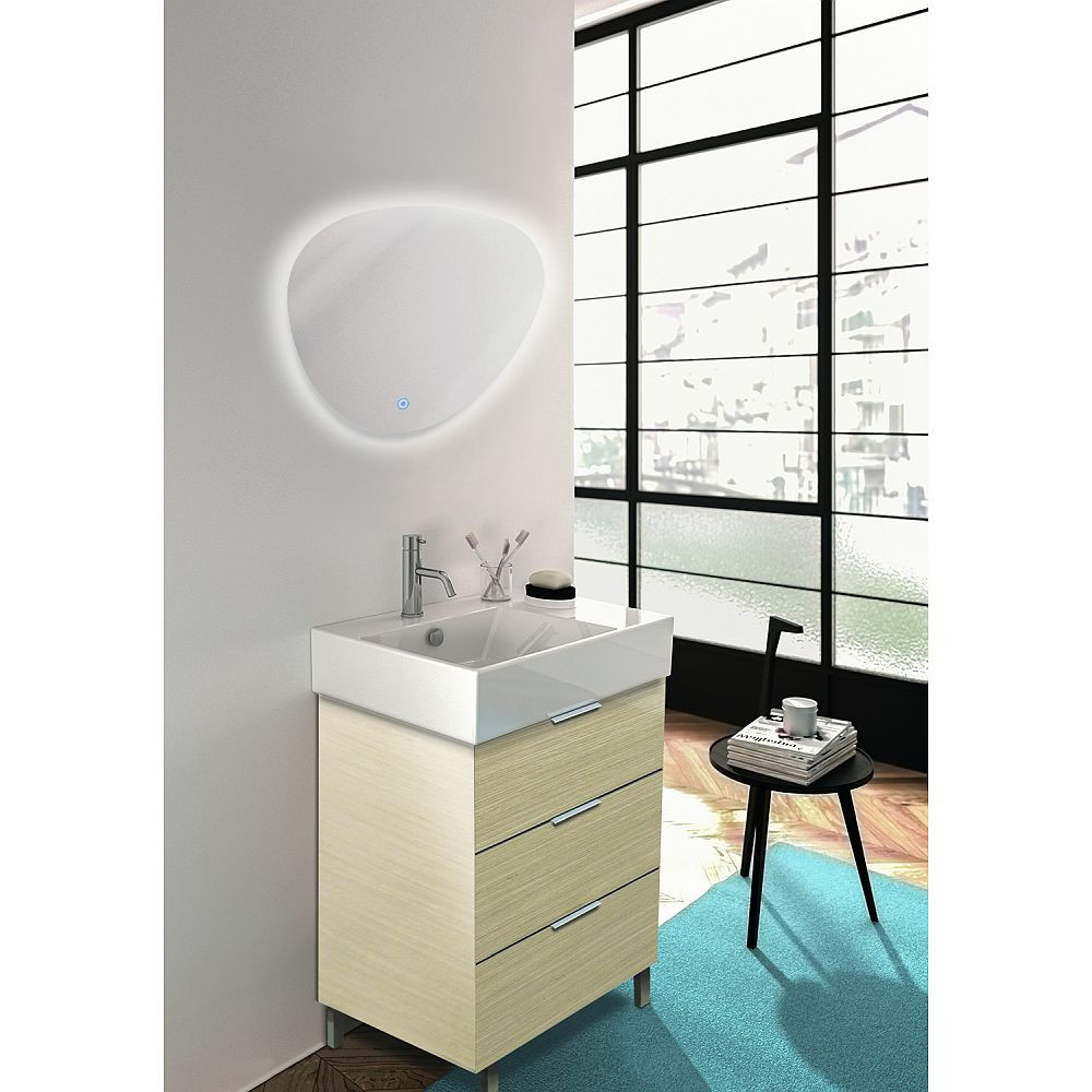 25.59 X 1.18 X 23.23 LED-Backlit Left Contemporary Mirror with Touch Sensor