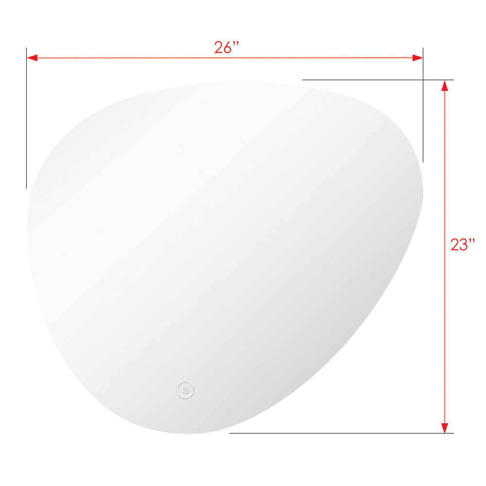 25.59 X 1.18 X 23.23 LED-Backlit Left Contemporary Mirror with Touch Sensor