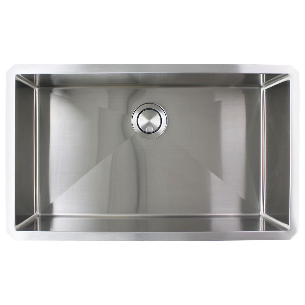 16 Gauge Super Single Undermount Stainless Steel Sink Bowl 32" X 19" X 10"