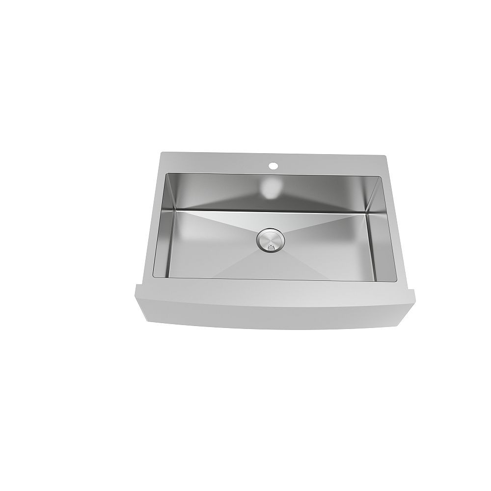 35.75-in x 25.875-in x 10-in 16 Gauge Super Single Bowl, Stainless Steel Kitchen Sink, Micro Edge Dual Mount Installation, withh FR2 Holes